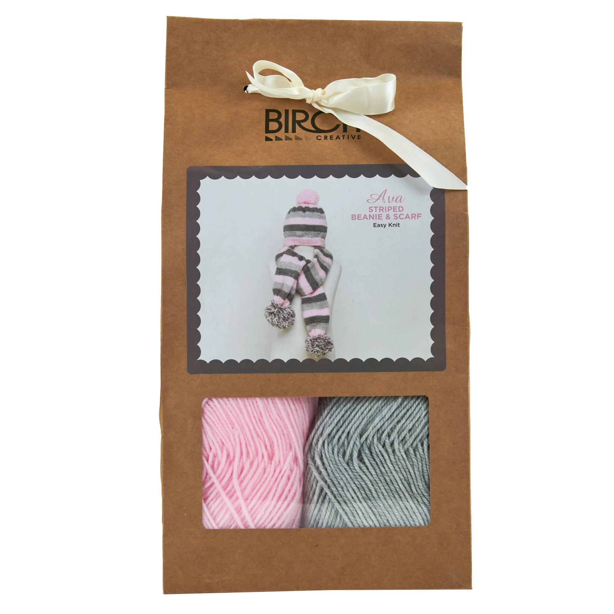 Birch Yarn Baby Knitting Kit - Ava Striped Beanie & Scarf - Image 3