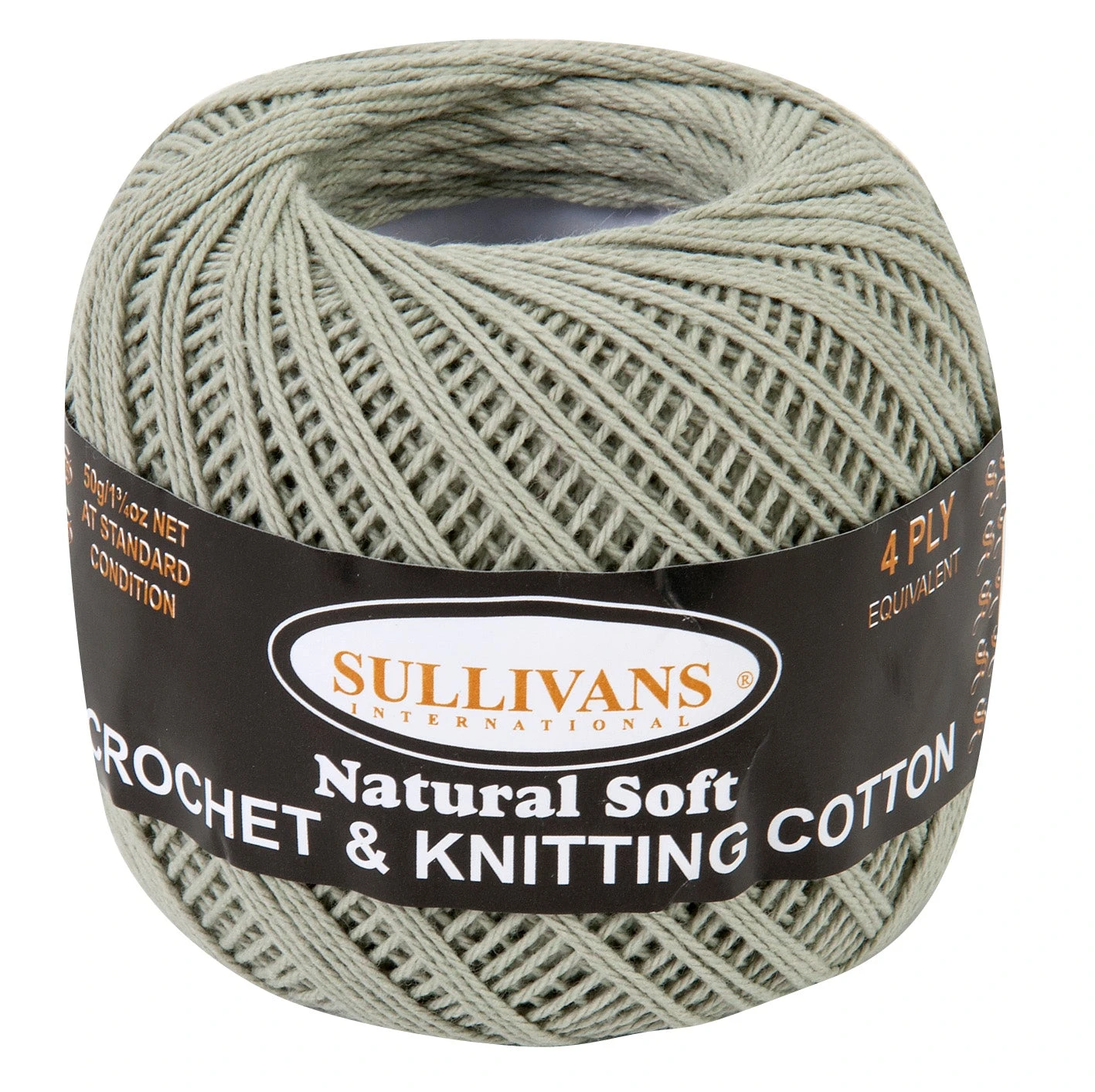 Sullivans Crochet And Knitting Yarn 4ply, Cottage Green- 50g Cotton Yarn