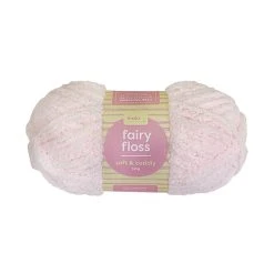 Makr Fairy Floss Crochet & Knitting Yarn, Soft Pink- 50g Polyester Yarn
