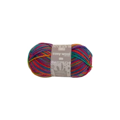 Makr Cosy Wool Crochet & Knitting Yarn 8ply, Bright Mix- 100g Wool Yarn