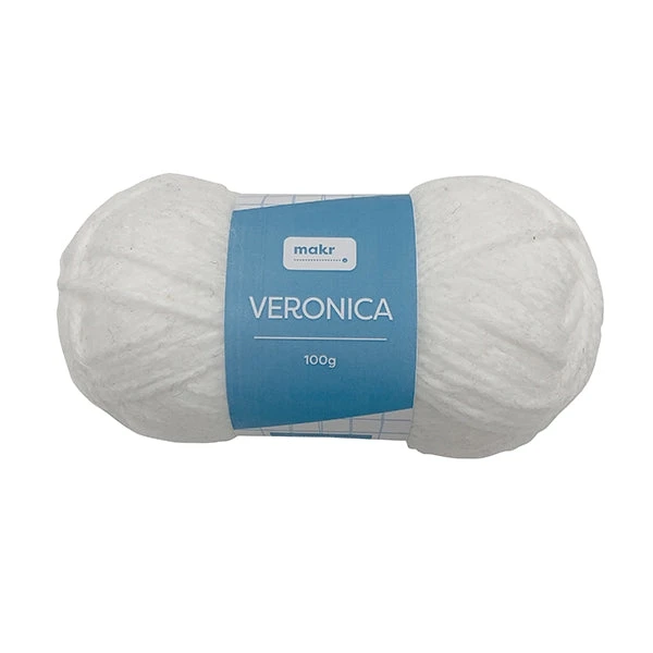 Makr Veronica Crochet & Knitting Yarn, White- 100g Acrylic Yarn