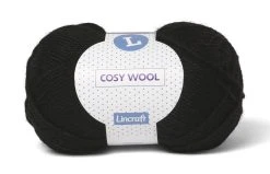 Makr Lincraft Cosy Wool Crochet & Knitting Yarn 8ply, Black- 100g Wool Yarn