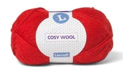 Makr Lincraft Cosy Wool Crochet & Knitting Yarn 8ply, Red- 100g Wool Yarn