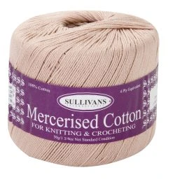 Sullivans Mercerised Crochet Yarn, Cream- 50g Cotton Yarn