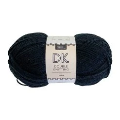 Makr DK 8ply Crochet & Knitting Yarn, Black- 100g Acrylic Yarn