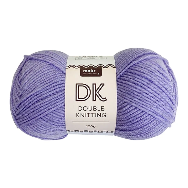 Makr DK 8ply Crochet & Knitting Yarn, Lilac- 100g Acrylic Yarn