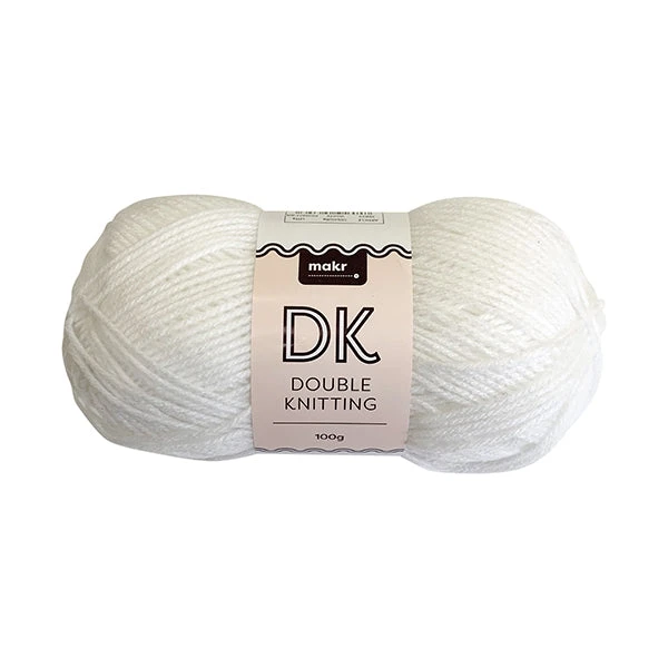 Makr DK 8ply Crochet & Knitting Yarn, White- 100g Acrylic Yarn