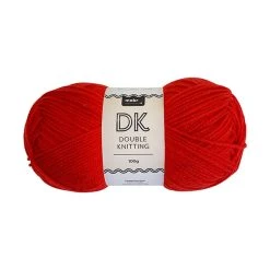 Makr DK 8ply Crochet & Knitting Yarn, Fire Red- 100g Acrylic Yarn