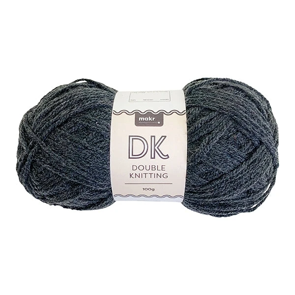 Makr DK 8ply Crochet & Knitting Yarn, Marle Charcoal- 100g Acrylic Yarn