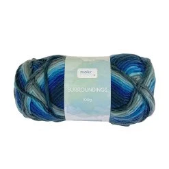 Makr Surroundings Crochet & Knitting Yarn, Blues Mix- 100g Acrylic Yarn
