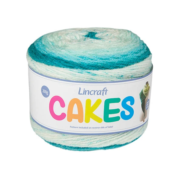 Lincraft Cakes Crochet & Knitting Yarn, Mint Fairy- 200g Acrylic Wool Blend Yarn