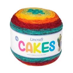 Lincraft Cakes Crochet & Knitting Yarn, Rainbow Cake- 200g Acrylic Wool Blend Yarn