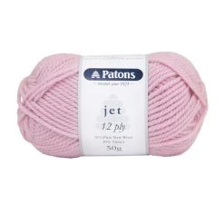 Patons Jet Yarn 12ply Crochet & Knitting Yarn, Blush- 50g Wool Alpaca Yarn