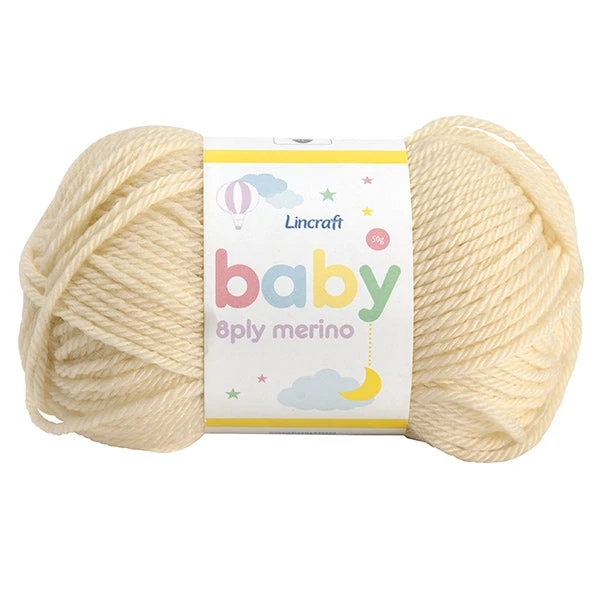Lincraft Baby Merino Crochet & Knitting Yarn 8ply, Lemon- 50g Merino Wool Yarn