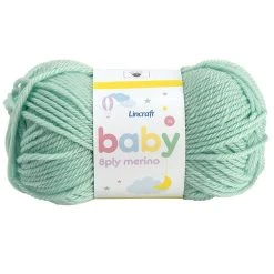 Lincraft Baby Merino Crochet & Knitting Yarn 8ply, Mint- 50g Merino Wool Yarn