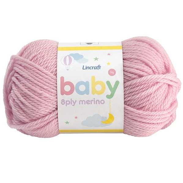 Lincraft Baby Merino Crochet & Knitting Yarn 8ply, Blush- 50g Merino Wool Yarn