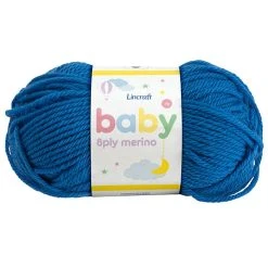 Lincraft Baby Merino Crochet & Knitting Yarn 8ply, Marine Blue- 50g Merino Wool Yarn