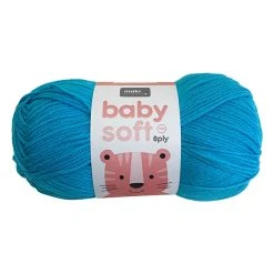 Makr Baby Soft Crochet & Knitting Yarn 8ply, Aqua- 100g Acrylic Nylon Blend Yarn