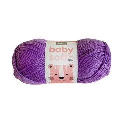Makr Baby Soft Crochet & Knitting Yarn 8ply, Purple- 100g Acrylic Nylon Blend Yarn