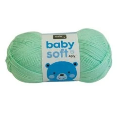 Makr Baby Soft Crochet & Knitting Yarn 4ply, Minty- 100g Acrylic Nylon Blend Yarn