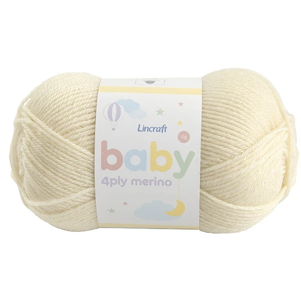 Lincraft Baby Merino Crochet & Knitting Yarn 4ply, Lemon- 50g Merino Wool Yarn