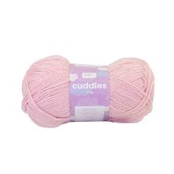 Makr Cuddles Crochet & Knitting Yarn, Baby Pink- 100g Polyester Yarn