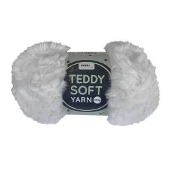 Makr Teddy Soft Crochet & Knitting Yarn, White- 100g Polyester Yarn
