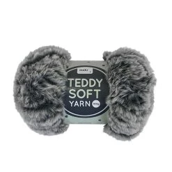 Makr Teddy Soft Crochet & Knitting Yarn, Black Fox- 100g Polyester Yarn