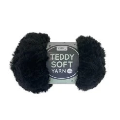 Makr Teddy Soft Crochet & Knitting Yarn, Black- 100g Polyester Yarn