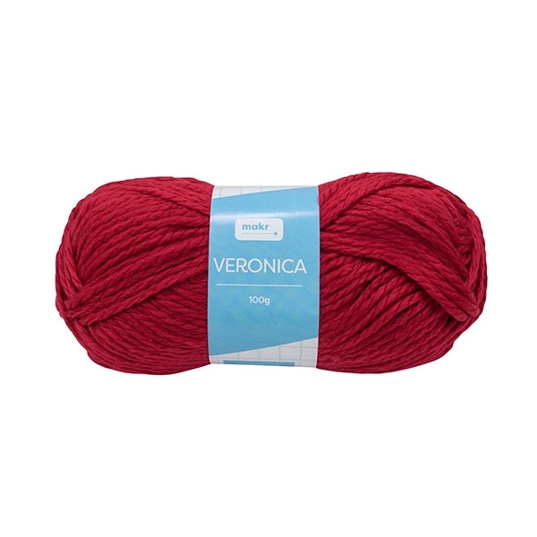 Makr Veronica Crochet & Knitting Yarn, Red- 100g Acrylic Yarn