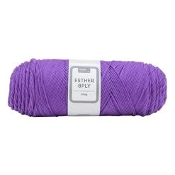 Makr Esther 8ply Crochet & Knitting Yarn, Purple- 200g Polyester Yarn