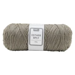 Makr Esther 8ply Crochet & Knitting Yarn, Grey- 200g Polyester Yarn