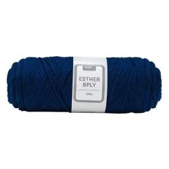 Makr Esther 8ply Crochet & Knitting Yarn, Navy- 200g Polyester Yarn