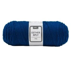 Makr Esther 8ply Crochet & Knitting Yarn, Denim Blue- 200g Polyester Yarn