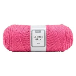 Makr Esther 8ply Crochet & Knitting Yarn, Hot Pink- 200g Polyester Yarn