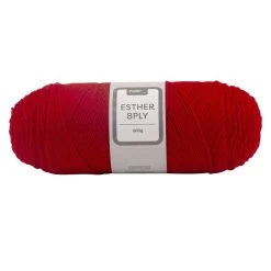 Makr Esther 8ply Crochet & Knitting Yarn, Red- 200g Polyester Yarn