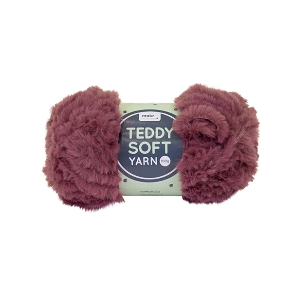 Makr Teddy Soft Crochet & Knitting Yarn, Rose- 100g Polyester Yarn