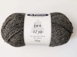 Patons Jet Yarn 12ply Crochet & Knitting Yarn, Ash- 50g Wool Alpaca Yarn