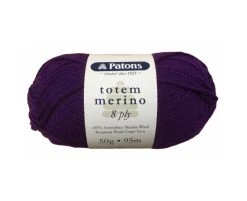 Patons Totem Merino 8ply Crochet & Knitting Yarn, Purple Haze- 50g Merino Wool Yarn