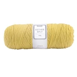 Makr Esther 8ply Crochet & Knitting Yarn, Lemon Drop- 200g Polyester Yarn