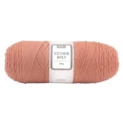 Makr Esther 8ply Crochet & Knitting Yarn, Peach Amber- 200g Polyester Yarn