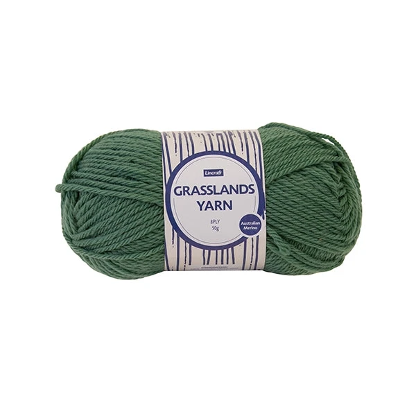 Lincraft Grasslands Merino Wool 8ply Crochet & Knitting Yarn, Dark Ivy- 50g Merino Wool Yarn