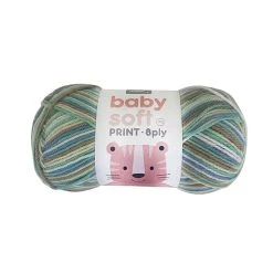 Makr Baby Soft Print Crochet & Knitting Yarn 8ply, Natural Mix- 100g Acrylic Nylon Blend Yarn