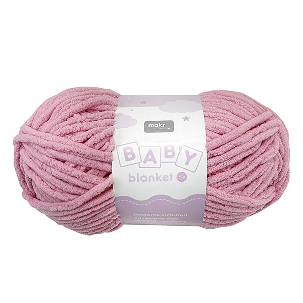 Makr Baby Blanket Crochet & Knitting Yarn, Pink- 250g Polyester Yarn