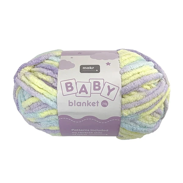Makr Baby Blanket Crochet & Knitting Yarn, Multi- 250g Polyester Yarn