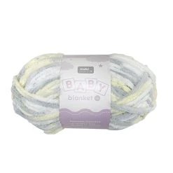 Makr Baby Blanket Crochet & Knitting Yarn, Lemon Silver Mix- 250g Polyester Yarn