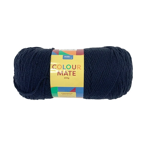 Makr Colourmate Crochet & Knitting Yarn, Navy- 200g Acrylic Yarn