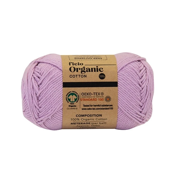 Ficio Organic Cotton Crochet & Knitting Yarn, Orchid- 100g Cotton Yarn