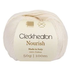 Cleckheaton Nourish Crochet & Knitting Yarn, Porcelain- 50g Cotton Yarn