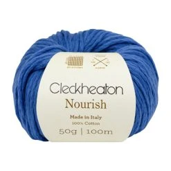 Cleckheaton Nourish Crochet & Knitting Yarn, Sapphire Blue- 50g Cotton Yarn
